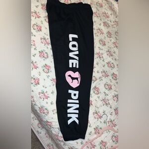 Black pink campus pants